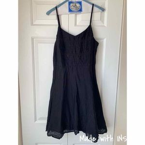 Black summer dress with lace detail
